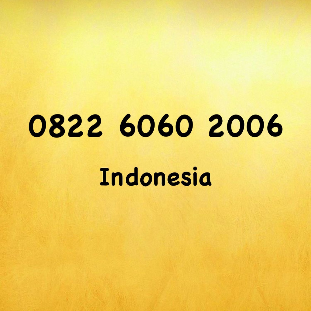 Nomor Cantik Simpati LOOP Seri Tahun - 60 - 06 - 0822 6060 2006