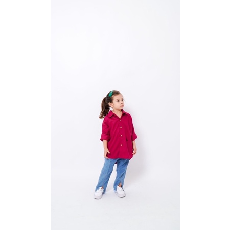 LITTLECAIM - LEAI OVERSIZE SHIRT ( kemeja anak oversize unisex)