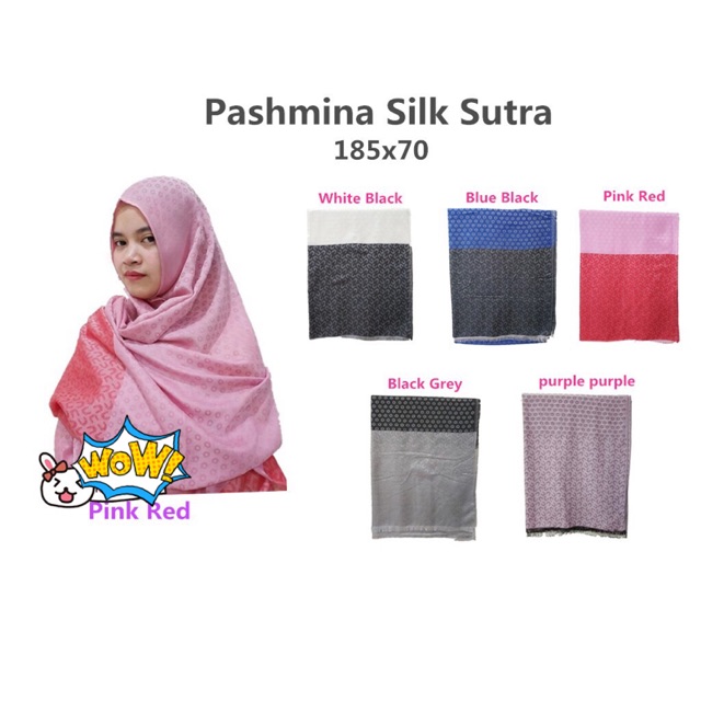 Jilbab Hijab Pashmina Sutra Silk Sutra Motif Abstrak Oval