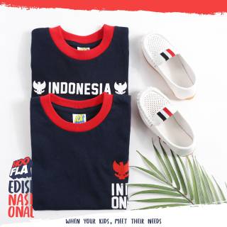 HT43 INDONESIA NAVY KAOS DISTRO HOOFLA MERAH  PUTIH  ANAK  