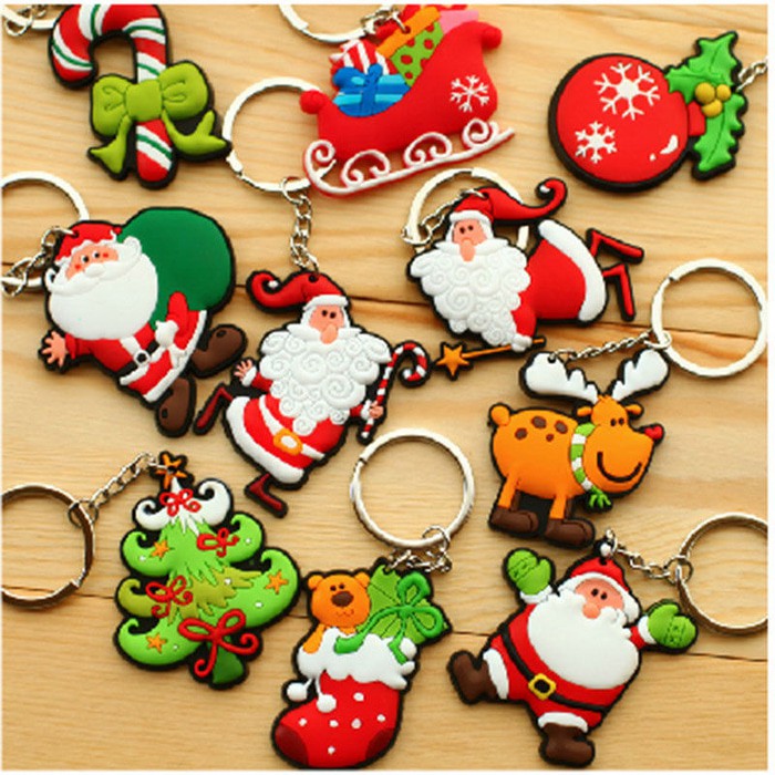 gantungan kunci rubber edisi natal key ring xmas gift