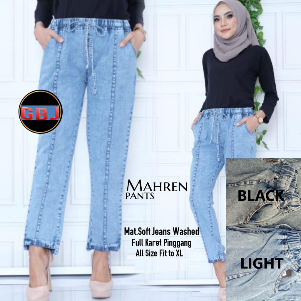 MAHREN PANTS SNOW BAGGY JEANS WASH BAJURATU