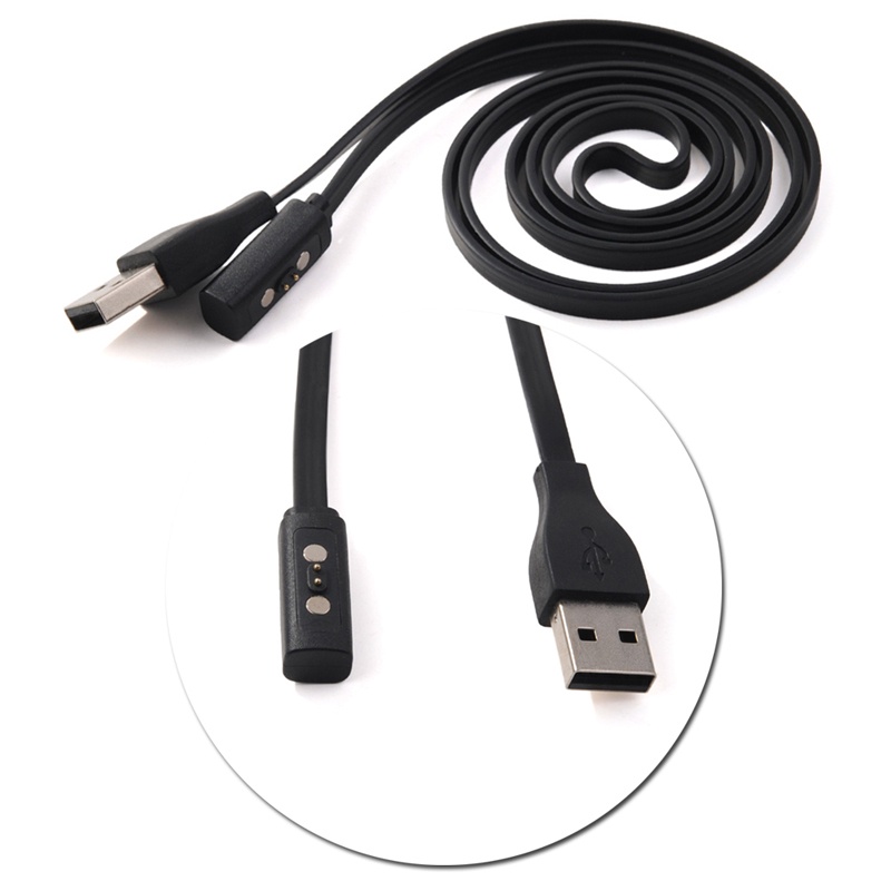 VIVI   Black USB Charger Charging Cable For Pebble Time Round/ Time Smart Watch/ Time