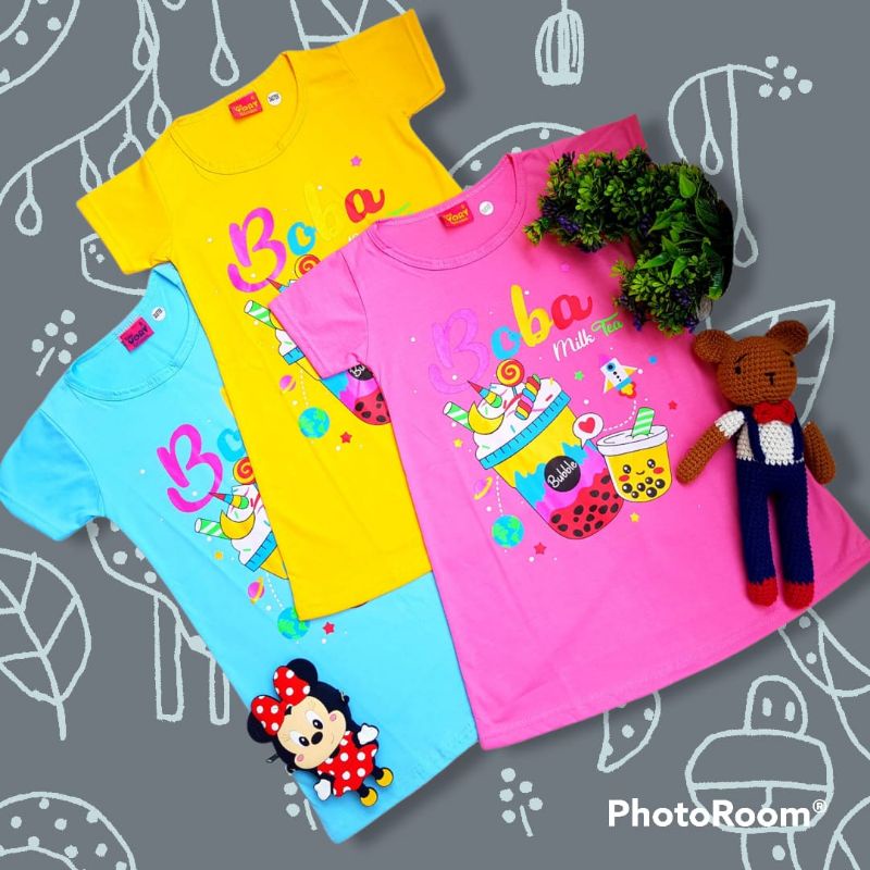 Daster Boba/Dres Boba baju Boba anak perempuan terbaru untuk anak usia 2-7 tahun harga pas kualitas 