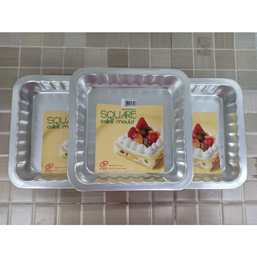 MASPION Cetakan Kue Segi Aluminium Foil 22 x 22 cm