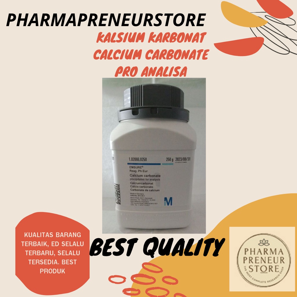 CALCIUM CARBONATE / KALSIUM KARBONAT PRO ANALISA 50 DAN 100 GRAM MERCK BEST QUALITY