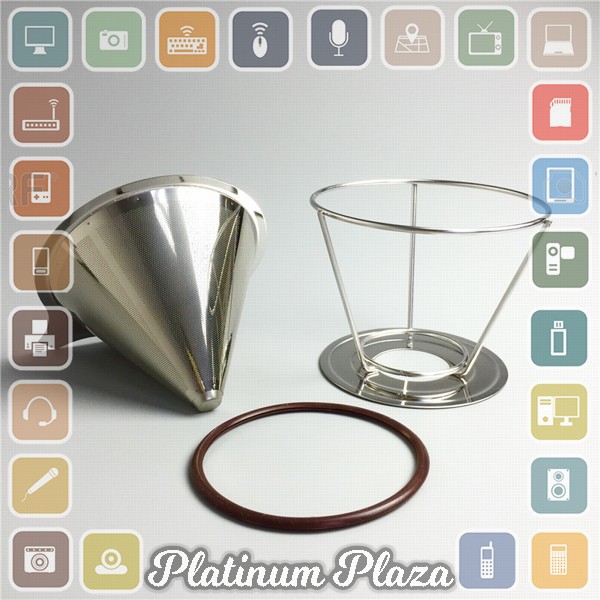 Ueinsang Filter Penyaring Kopi V60 Cone Coffee Dripper Filter Double Layer Large - F`2L9YF4-- Silver