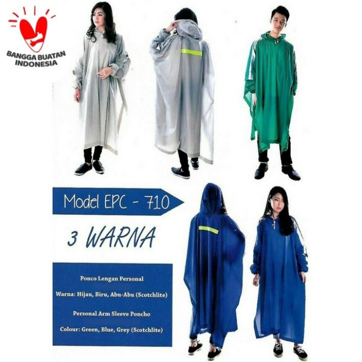 jas hujan Elmondo poncho lengan personal 710