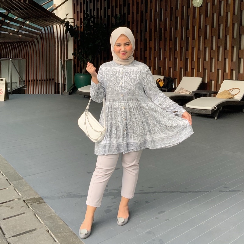 JASMINE DRESS DRESS CANTIK WANITA DRESS PUTIH TUNIK PUTIH CANTIK CORAK TUNIK MURAH