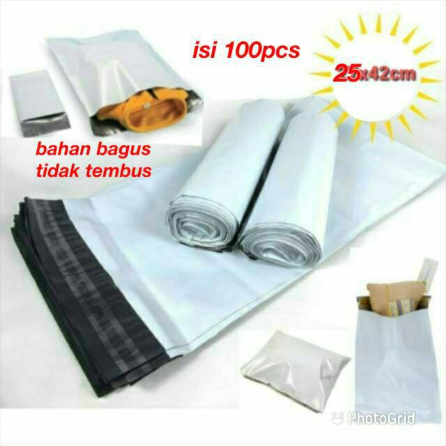 25x42cm Polymailer Polybag Kantong Amplop Plastik Packing (Isi 100)