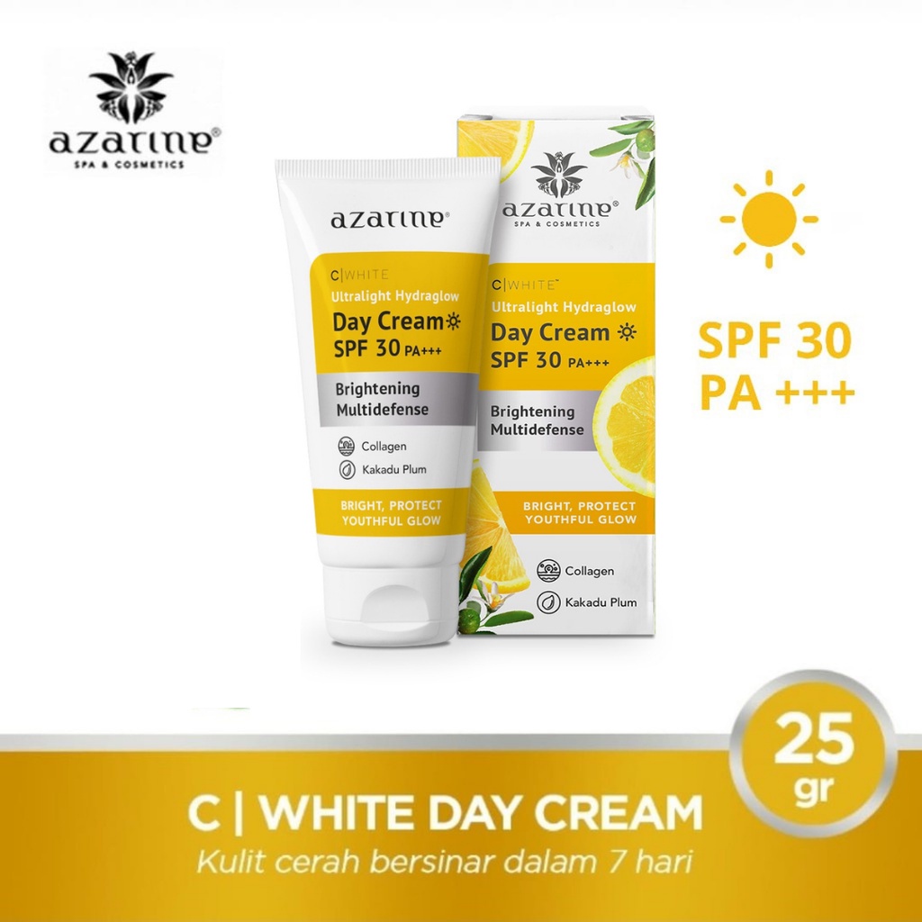 [NEW PACKAGING] AZARINE C WHITE ULTRALIGHT HYDRAGLOW DAY CREAM SPF 30 PA+++ - 25GR