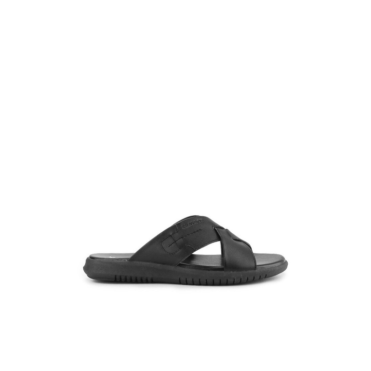 PL47 SANDAL SLIDE PLAYBOY PRIA ORIGINAL CASUAL KULIT BRANDED HITAM