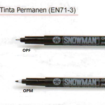 SPIDOL PERMANEN OPM OPF SNOWMAN PULPEN OHP PERMANENT PERMUKAAN HALUS