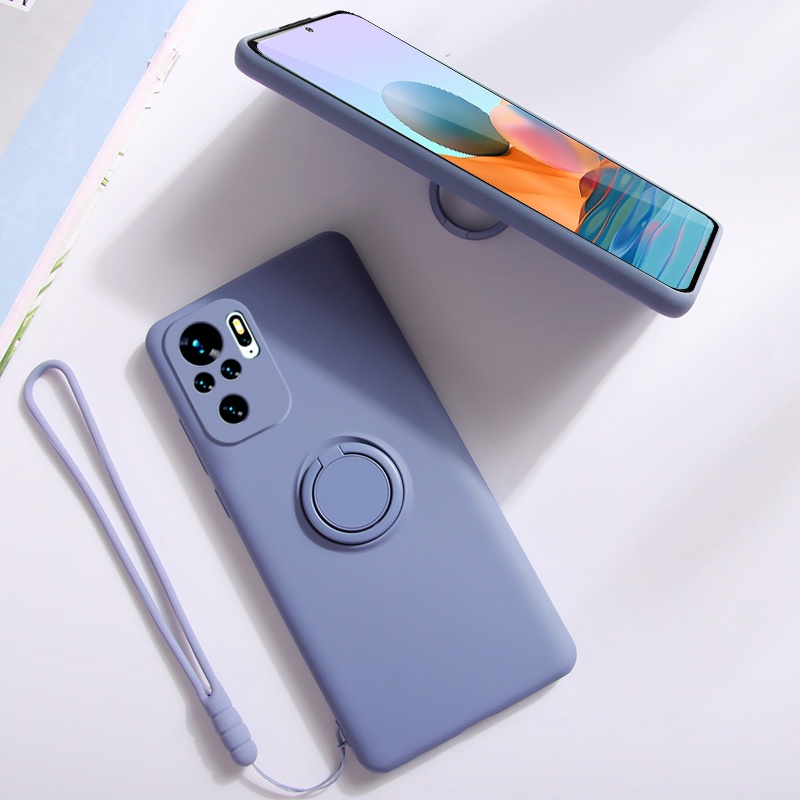 soft case silikon dengan ring holder magnetik untuk xiaomi redmi note 10s 10 10s 10 pro