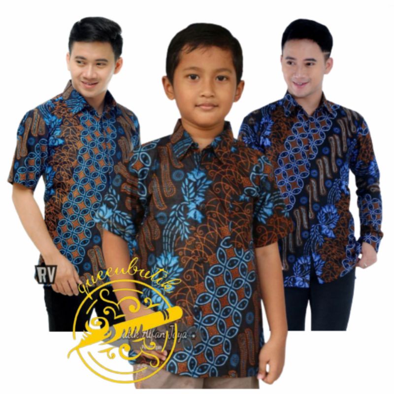 { COD ] Couple Ayah anak laki-laki termurah motif Seno biru - Bisa Pisah