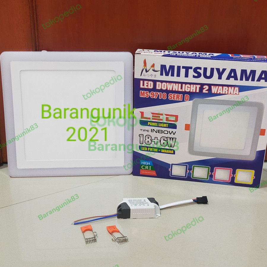 Barangunik2021-Lampu LED downlight 18 + 6 Watt warna Mitsuyama Ms 9718 seri D/Lampu Plafon Warna