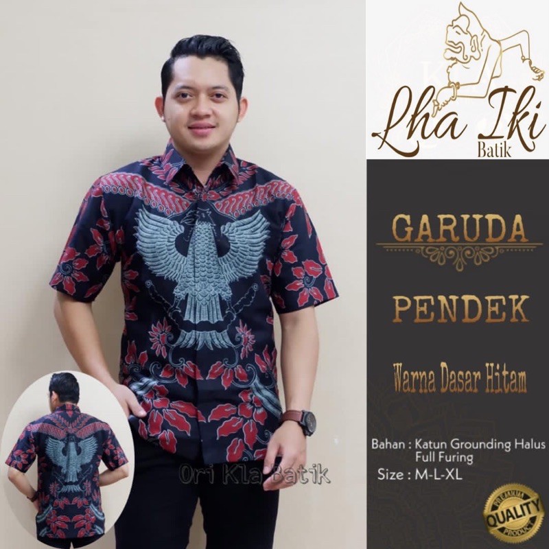 KEMEJA BATIK LENGAN PENDEK MOTIF GARUDA