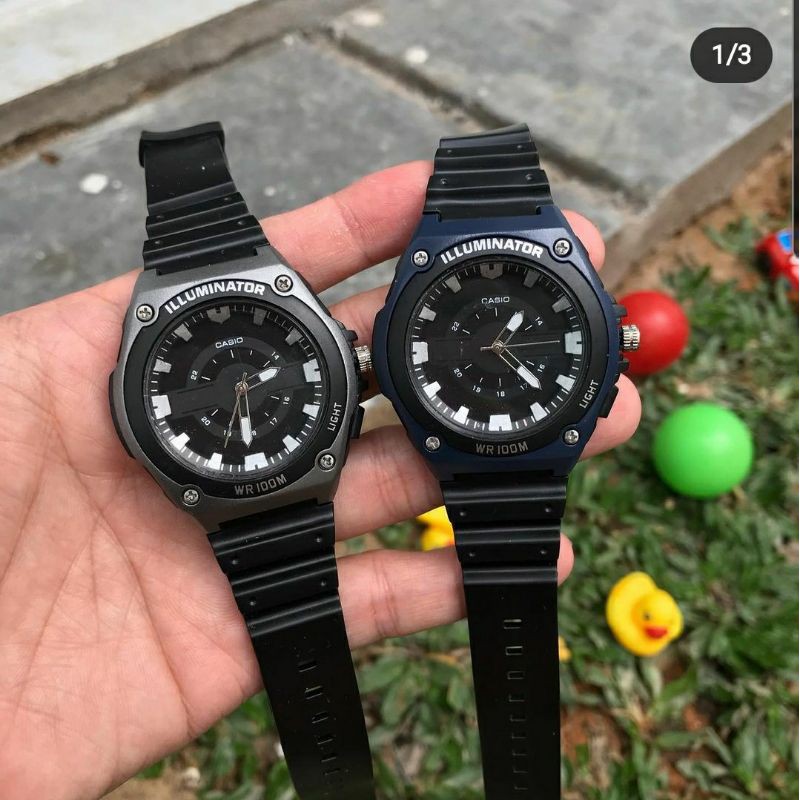 jam analog rubber hitam terbaru