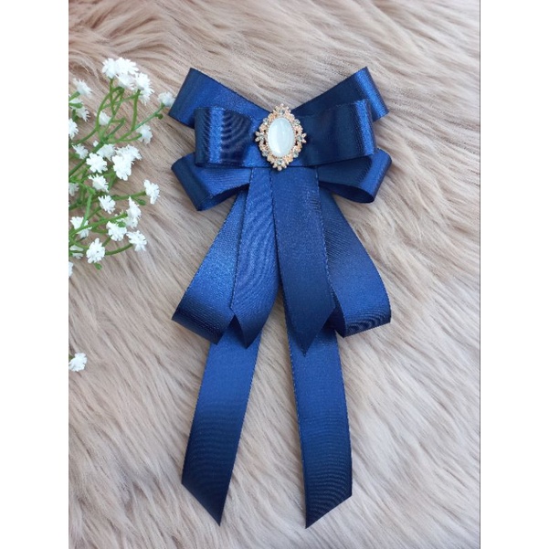 korean ribbon brooch pita satin