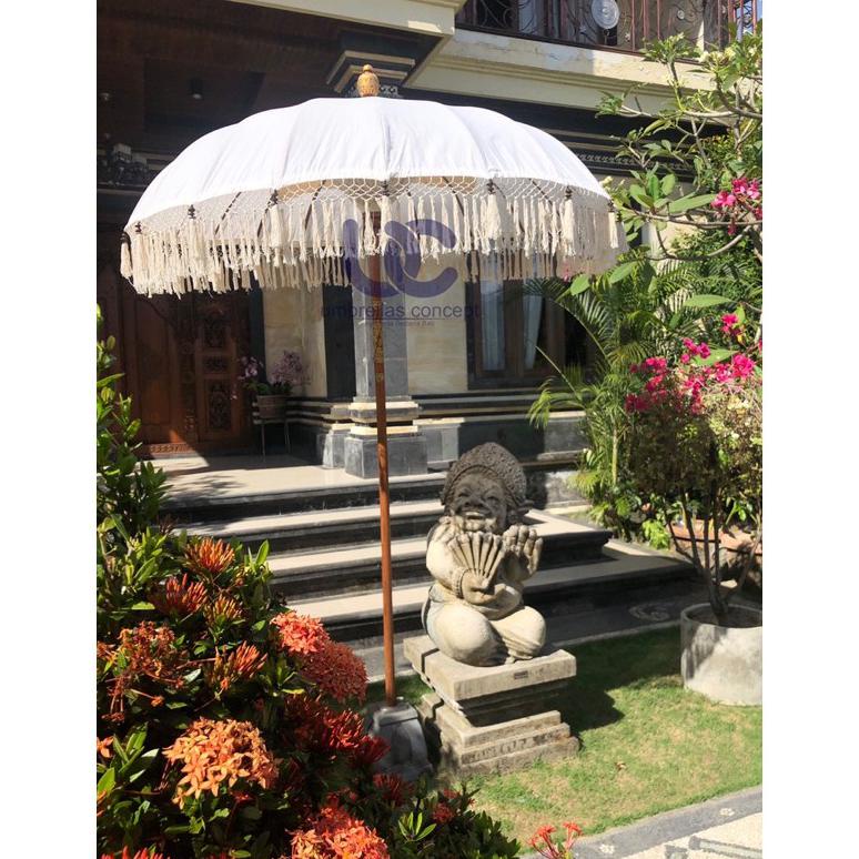 COD PAYUNG BALI PANTAI 2 METER RUMBAI ETNIK / TEDUNG KLASIK TASSEL HIAS DEKORASI KAIN RAMI &