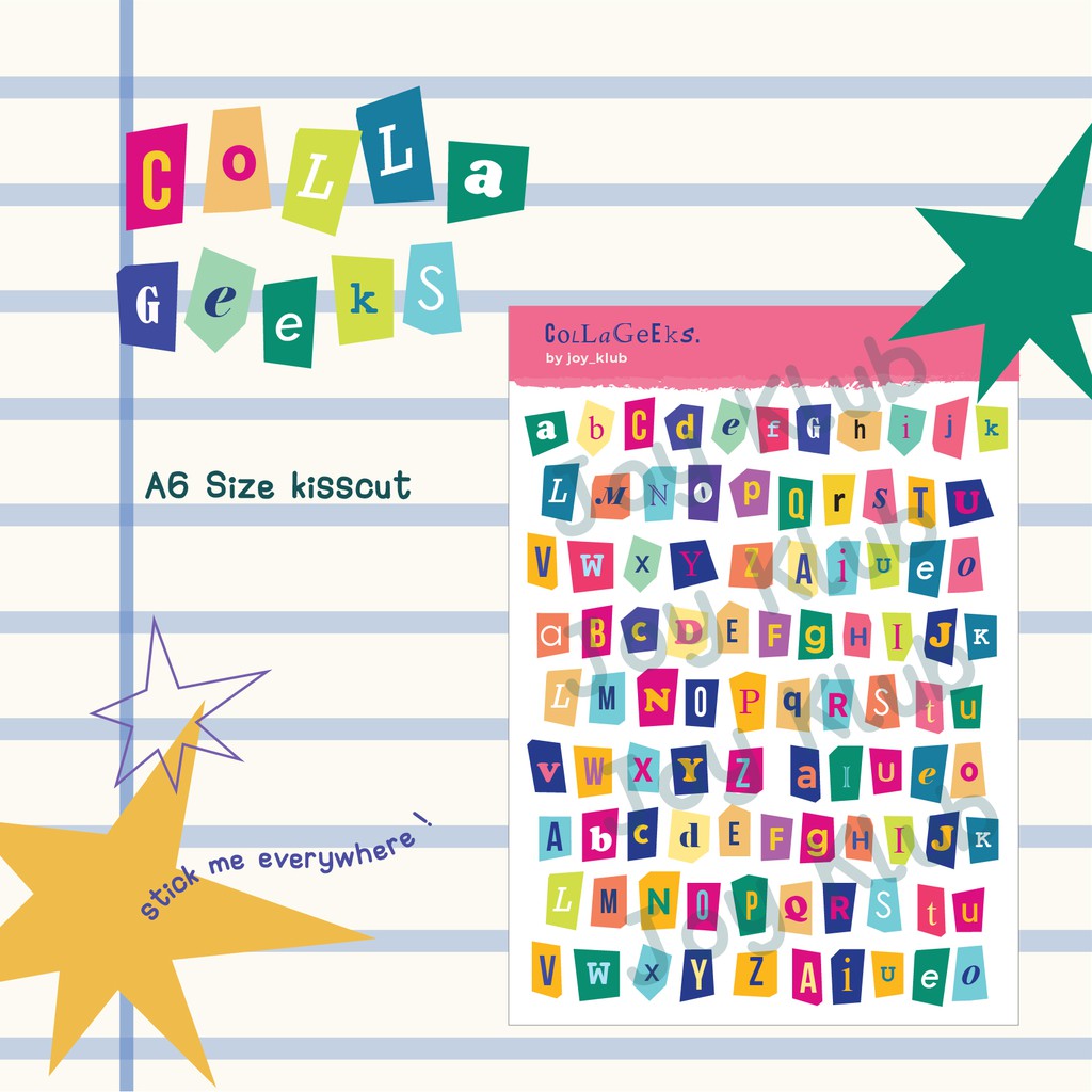 

Joy Klub - CollaGeeks Alphabet Stationary Sticker Sheet Label Kisscut