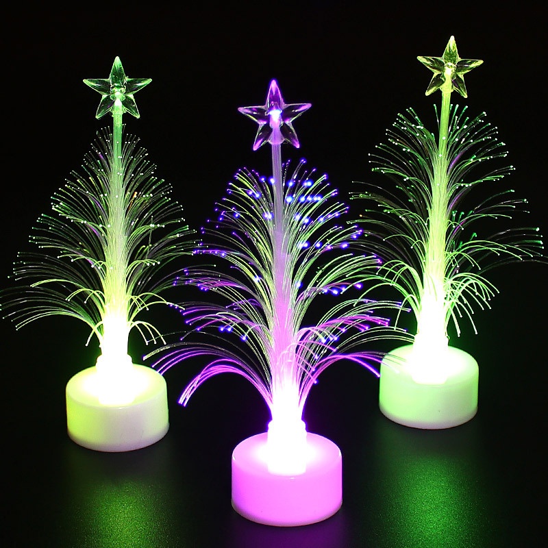 Christmas Colorful Discoloration Flash Fiber tree / Christmas Home Decoration Products