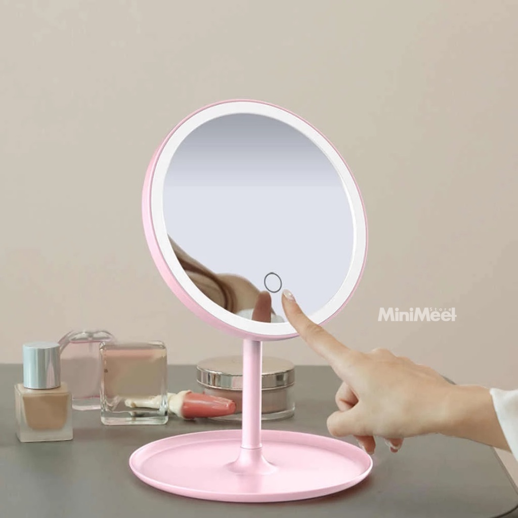 LED MIRROR TOUCH SENSOR | KACA RIAS BULAT| KACA MAKEUP CERMIN RIAS | CERMIN MAKEUP 3 WARNA LAMPU LED