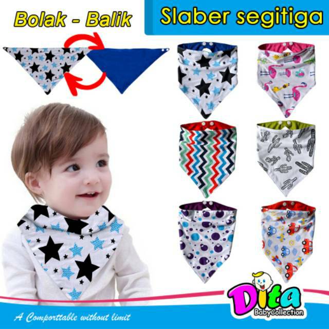 Slaber segitiga bayi / BIB slaber segi tiga / tatakan iler Bayi