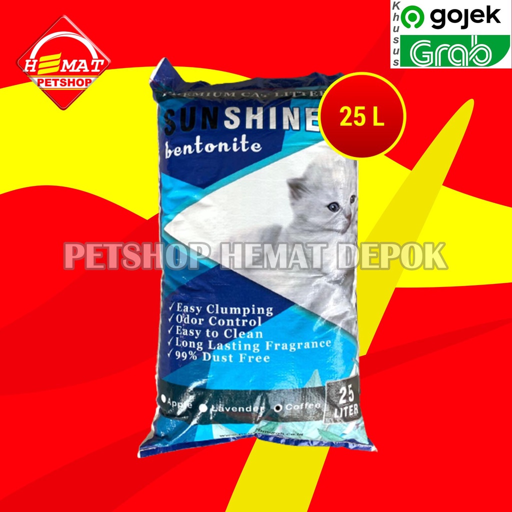 GOSEND Pasir Kucing Gumpal Wangi Clumping Sunshine Bentonite 25 Litter