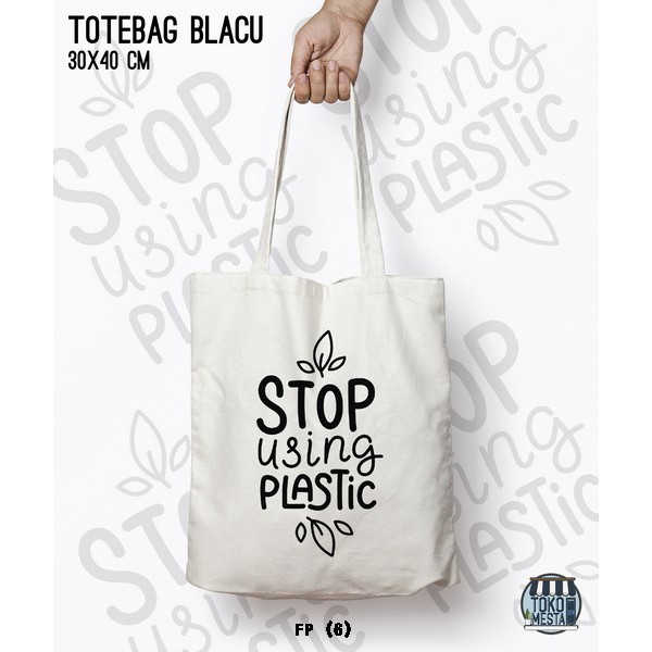 TOTE BAG BLACU 30X40 - PLASTIC FREE.02