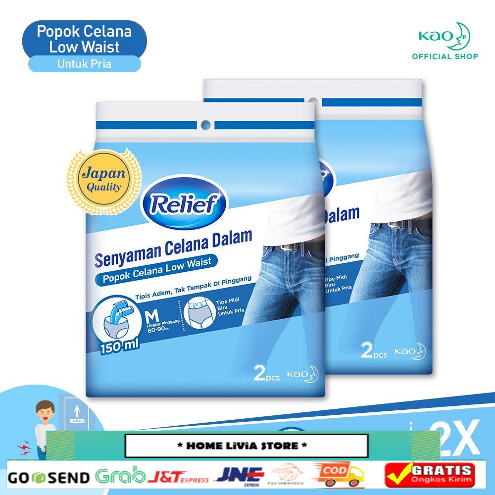 Relief  Low Waist  Popok Dewasa Celana  Pria  M 150 ml 2S Twinpack