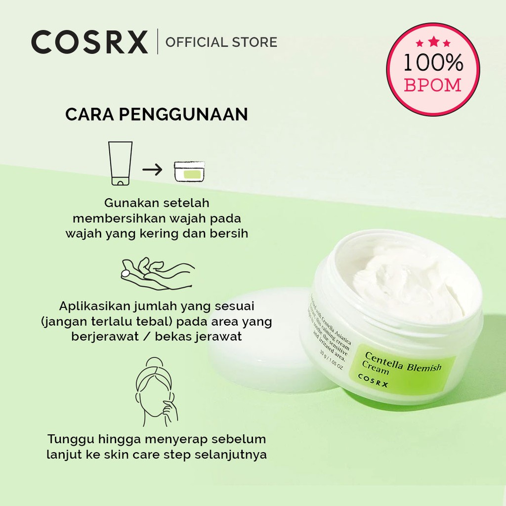 ⭐ BAGUS ⭐ COSRX Centella Blemish Cream Skin Care - 30 ML (Krim Untuk Kulit Berjerawat &amp; Sensitif)