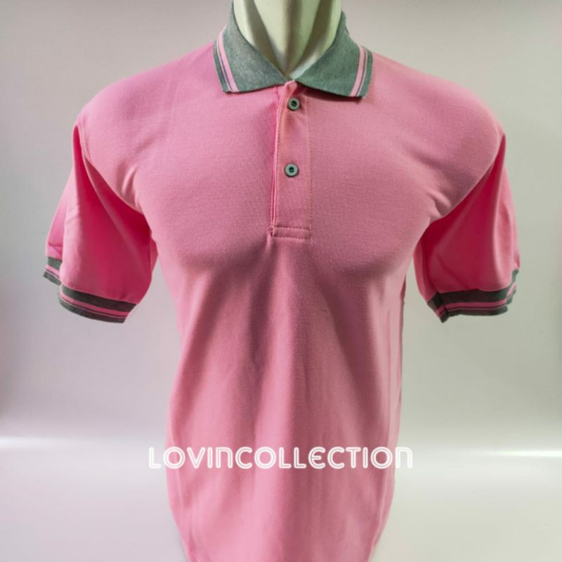 Kaos Kerah Pendek / Kaos Kerah Pria / Kaos Berkerah / Kaos Kerah Wanita / Wangky / Pink Muda