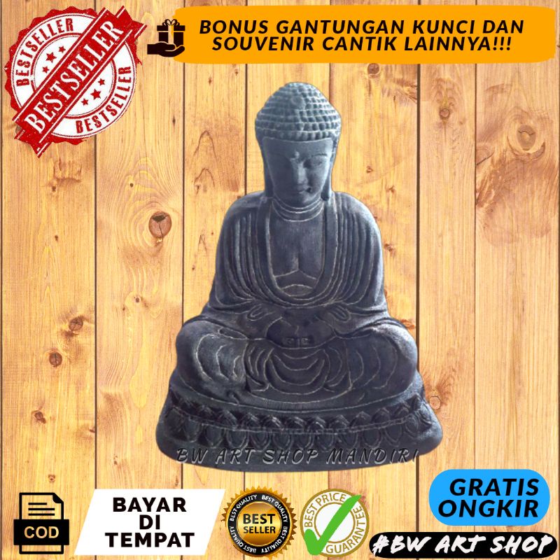 (BISA COD) PATUNG BUDHA JEPANG BATU | PATUNG AKUARIUM | HIASAN AQUARIUM UKURAN 15X8X5CM