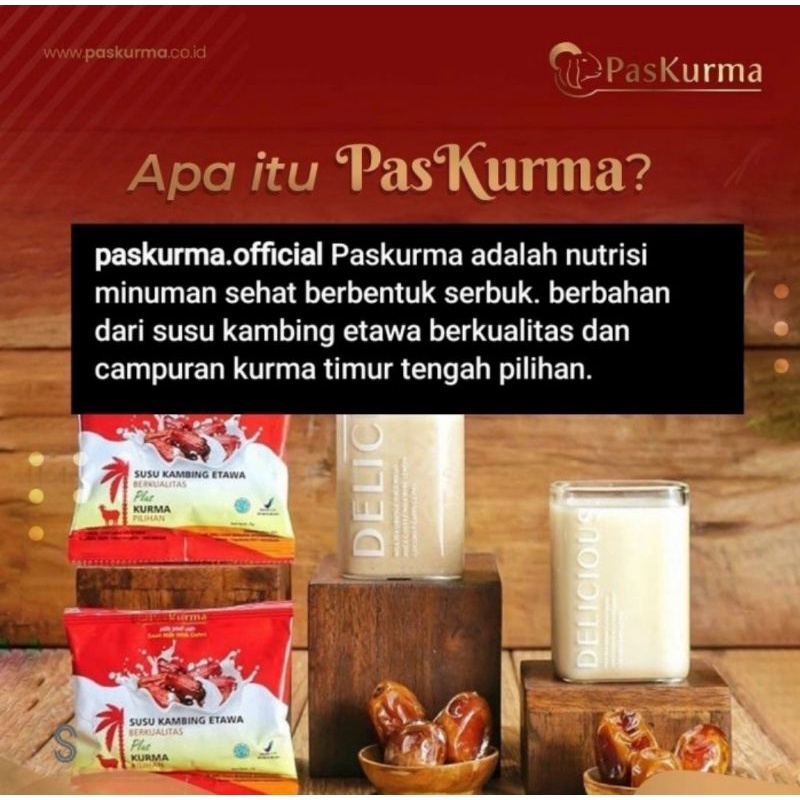 

Susu Kambing Etawa Plus Kurma Paskurma isi 9 pcs