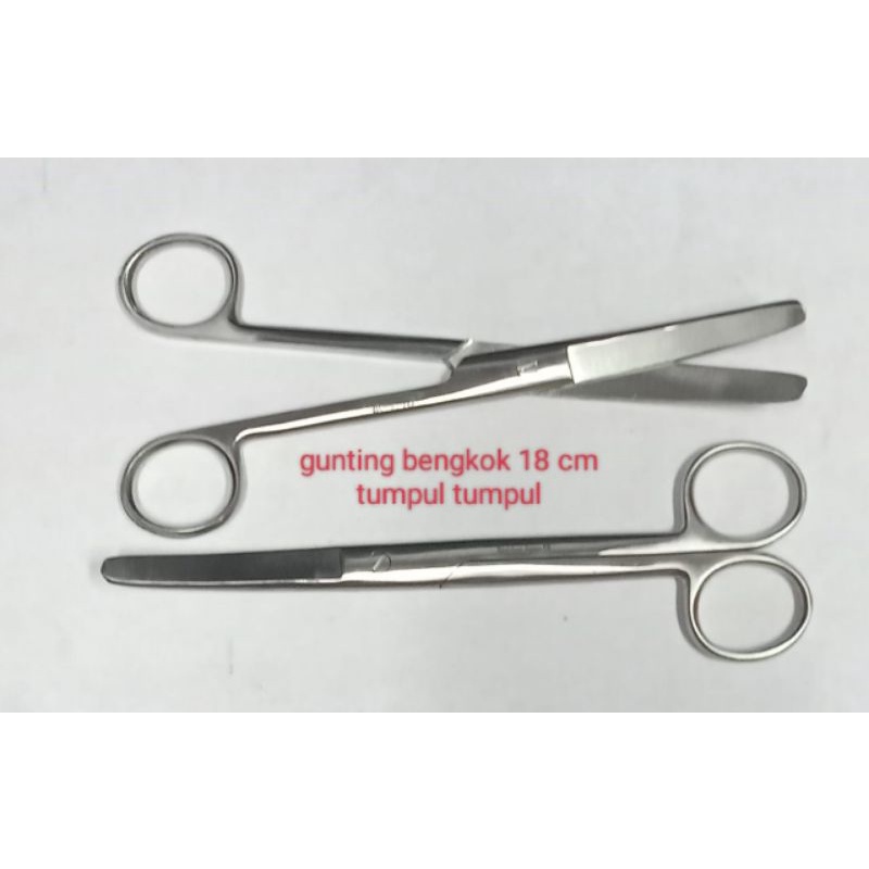 Gunting Medis 18 cm Tumpul Tumpul Lurus / Bengkok