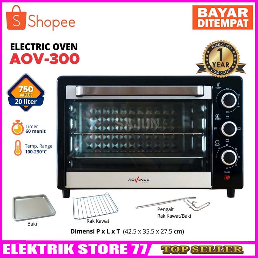 Oven Listrik Advance AOV300 Electric Oven 20 Liter 750W AOV-300