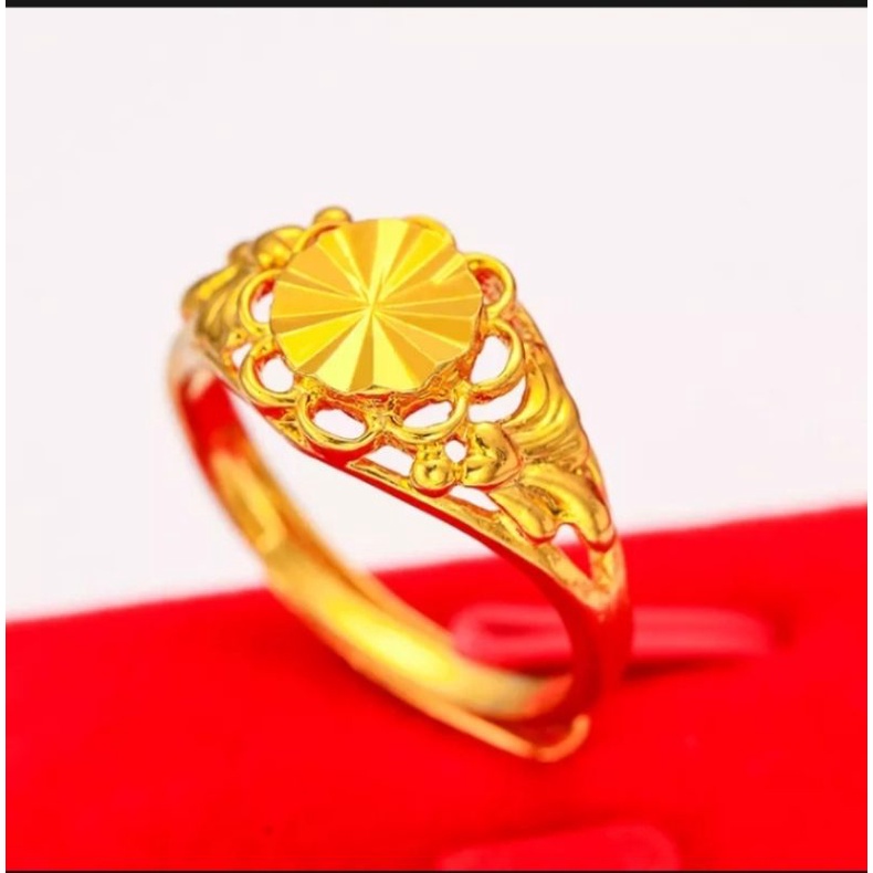 promo cincin kembang berlapis emas 24k asli anti karat dan tidak luntur