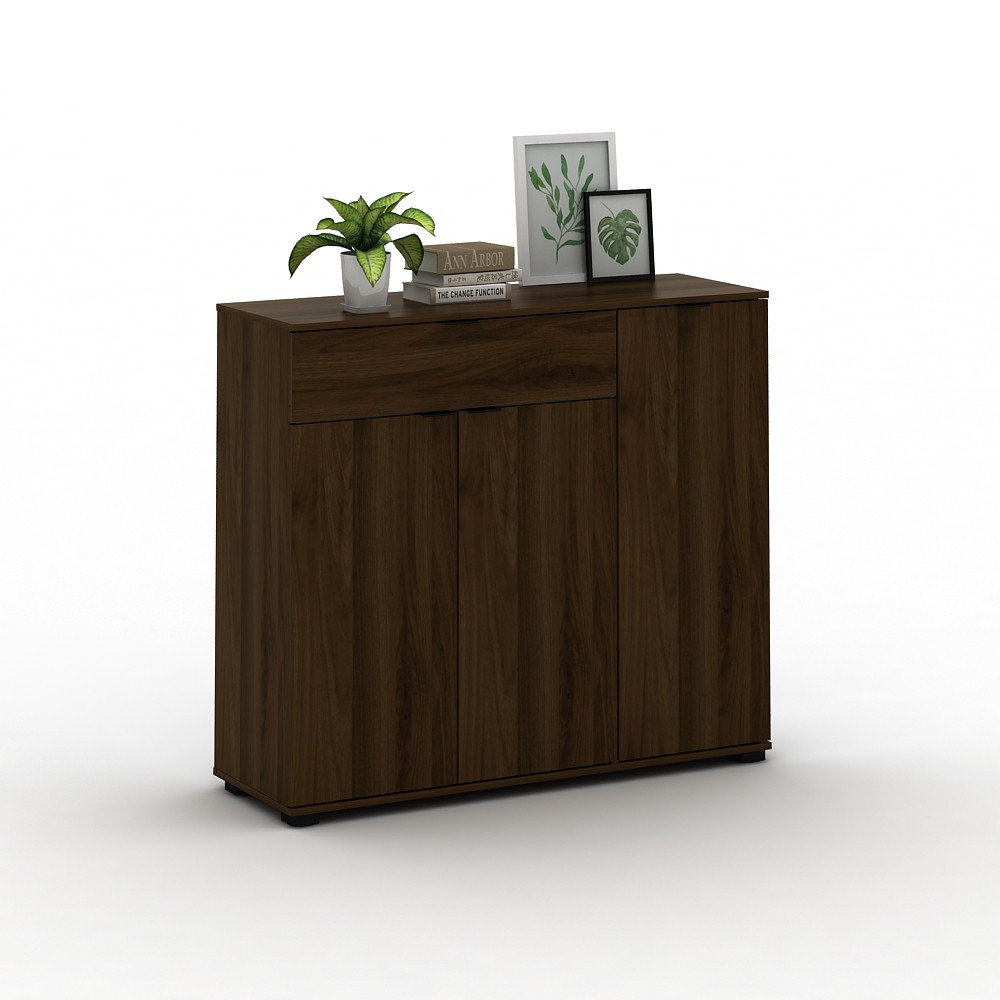 Bavarian Bufet / Rak Sepatu 3 Pintu Brown Walnut (Clovis SBSR 120)
