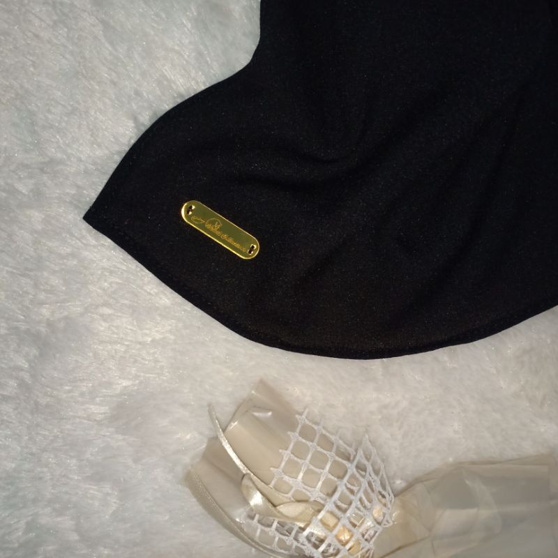 AKHWAT COLLECTIONS | PASHMINA DIAMOND CREPE ITALIANO 200X70 CM | FREE GIFT | JUMBO | PASHMINA VIRAL-Black