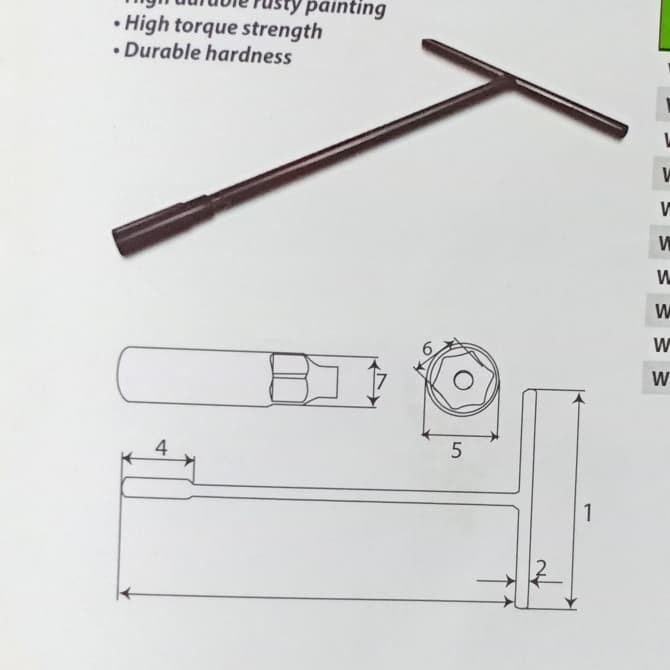 KUNCI T 12MM TEKIRO - KUNCI SOK T 12MM TEKIRO - KUNCI SOCK T 12MM