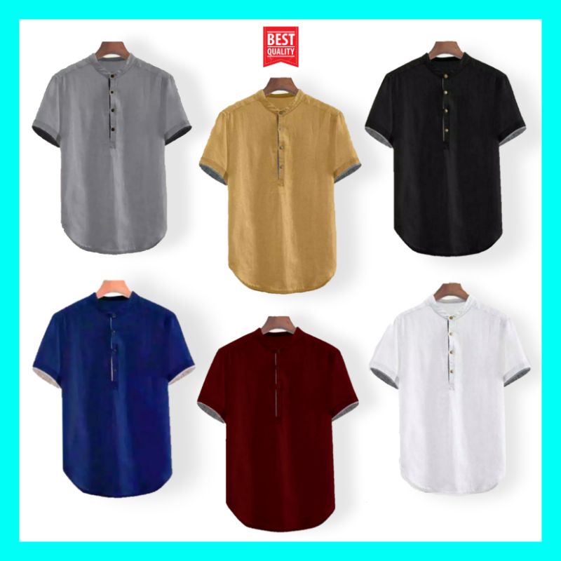 koko kurta pria  lengan peendek / baju koko kurta dewasa