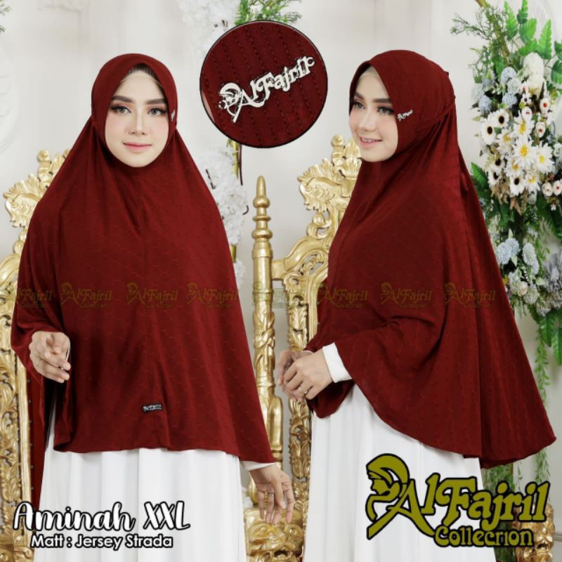 ORI ALFAJRIL JILBAB KHIMAR BERGO PET TALI JUMBO AMINAH XXL STRADA MILANO PREMIUM ORIGINAL AL FAJRIL 