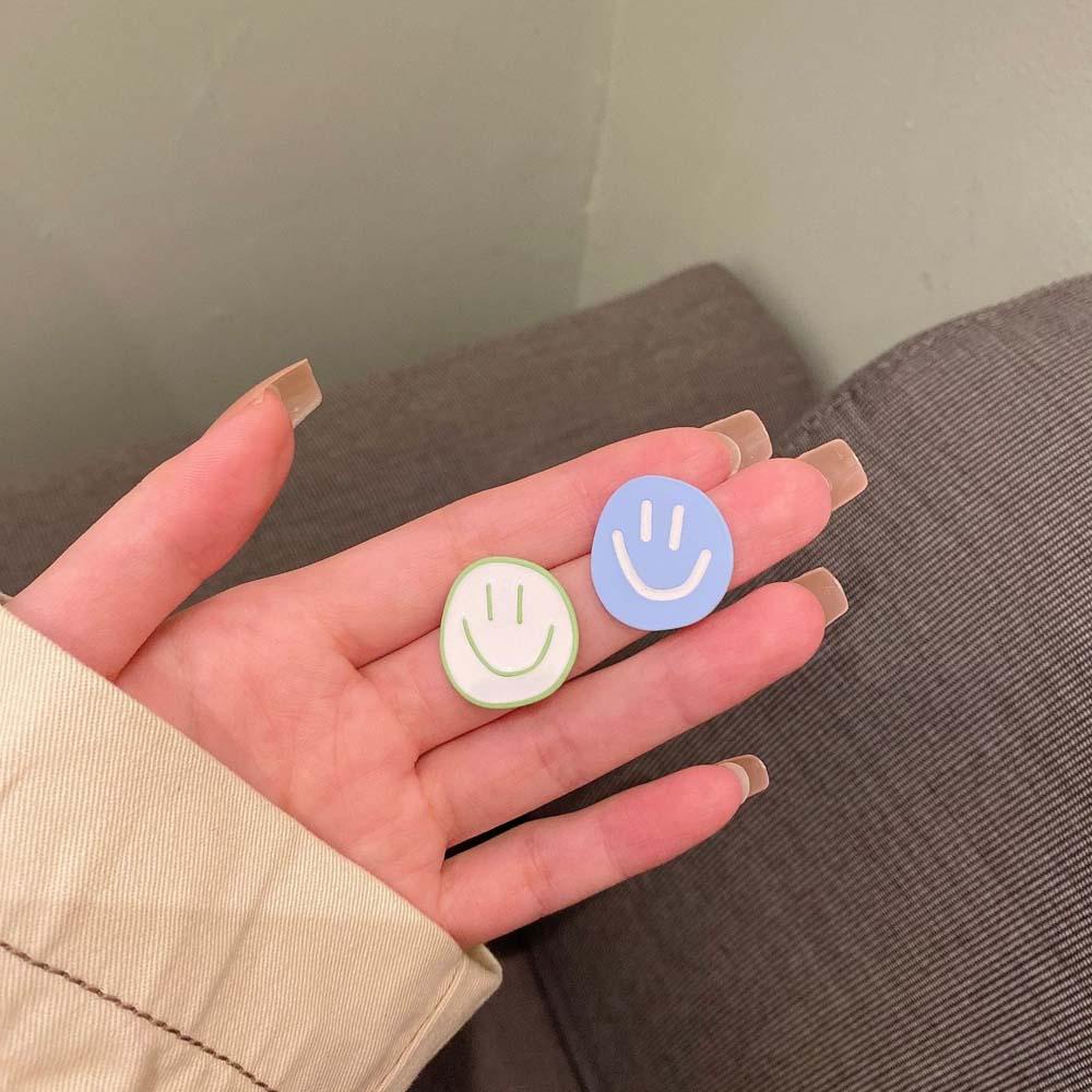 Rebuy Smile Earrings Lucu Manis Wanita Asimetris Kartun Fashion Perhiasan