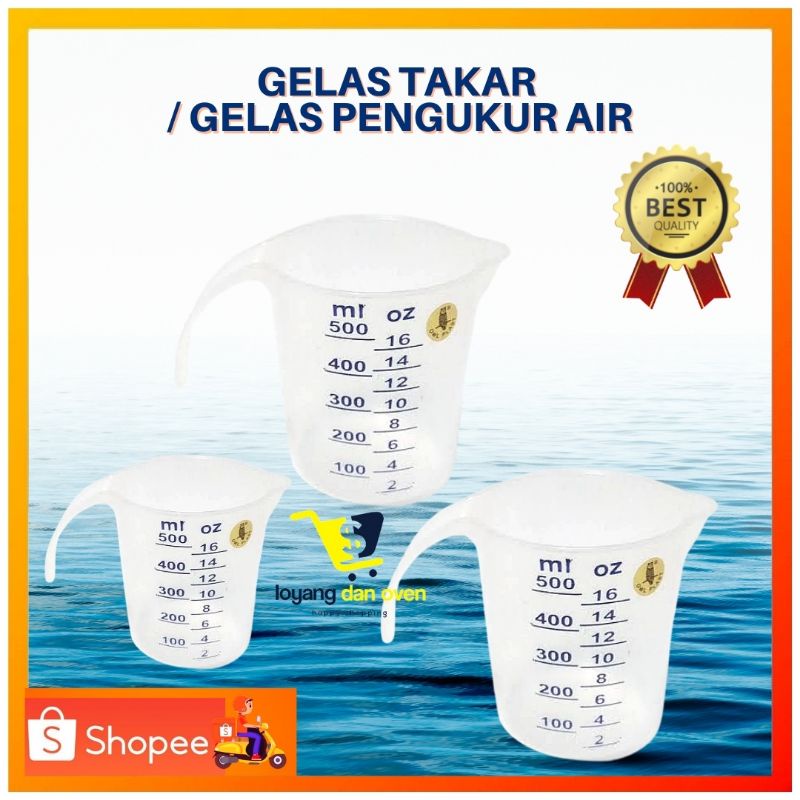 Gelas Takar / Gelas Ukur Plastik / Takaran Air 500 ML