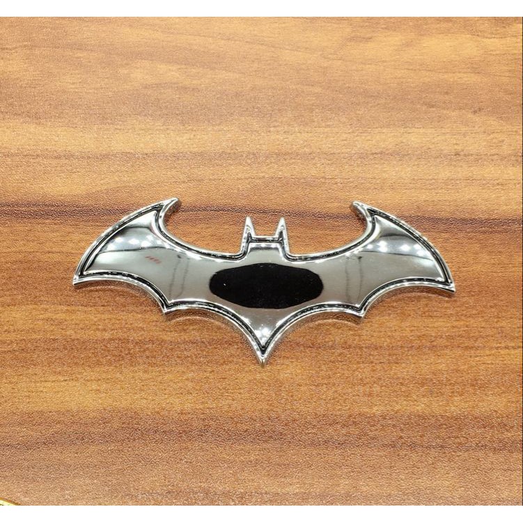 1pc Stiker Emblem Logo Batman 3d Bahan Metal Untuk Mobil / Truk / Motor