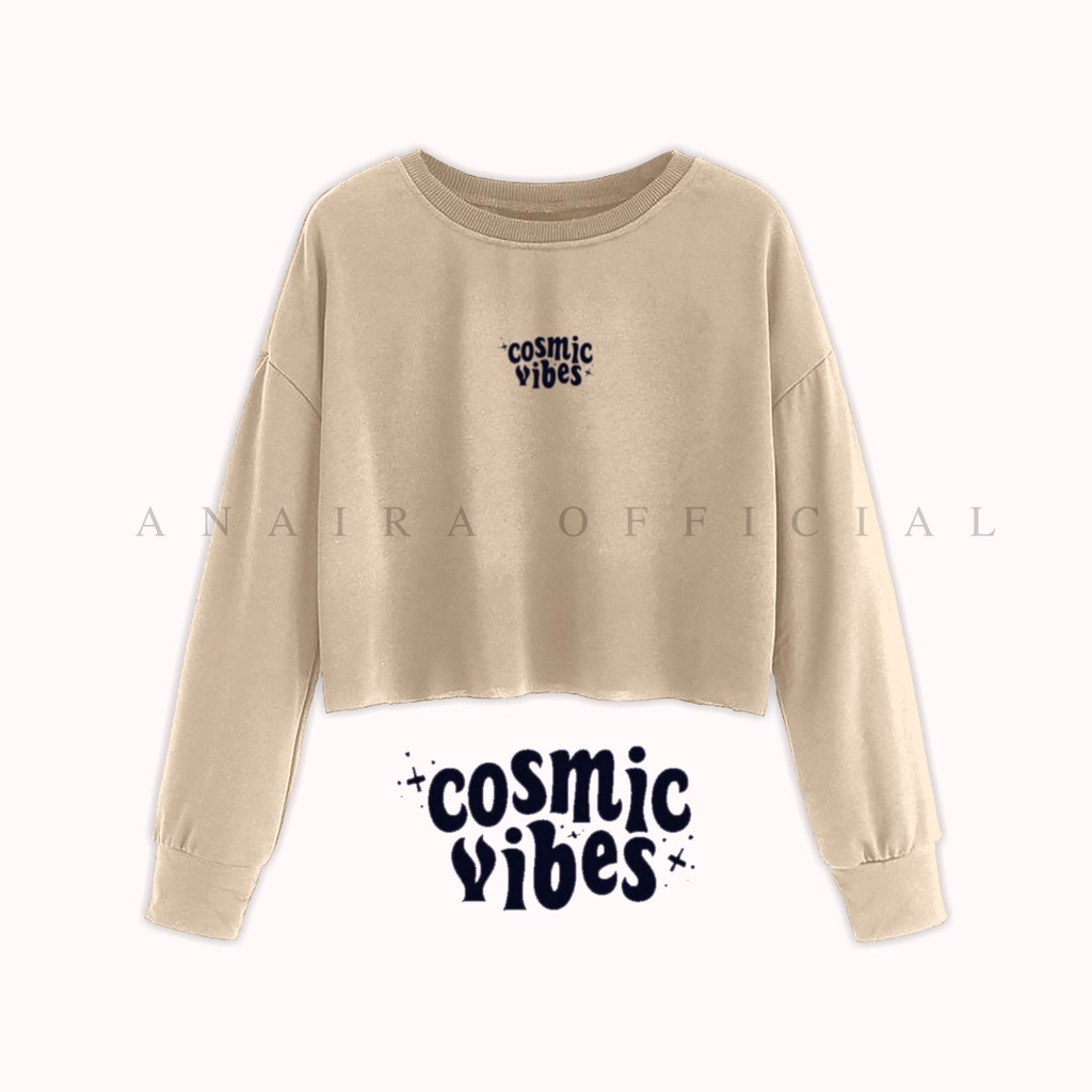 SWEATER CROP COSMIC VIBES WANITA  ANAIRAOFFICIAL