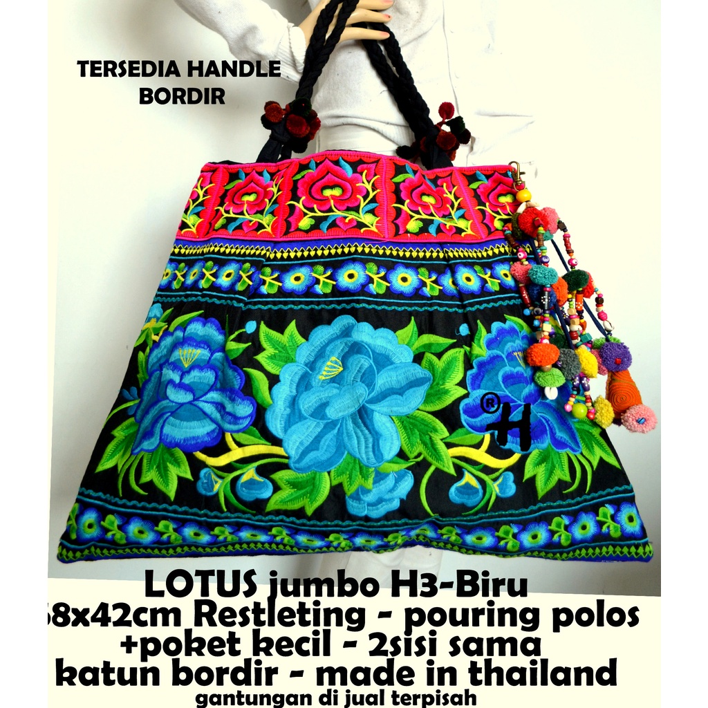 TAS JUMBO/TAS BORDIRAN MAWAR/tas bordiran import/tas thailand/tas slempang/tas etnik/clutch/tas ping