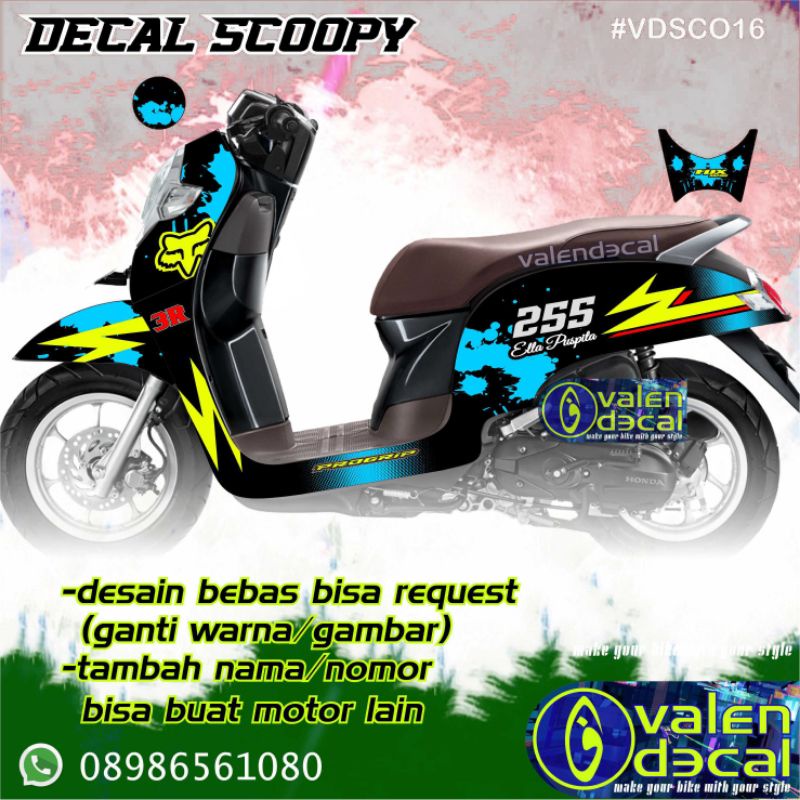 Stiker Decal Motor Scoopy request desain GRATIS