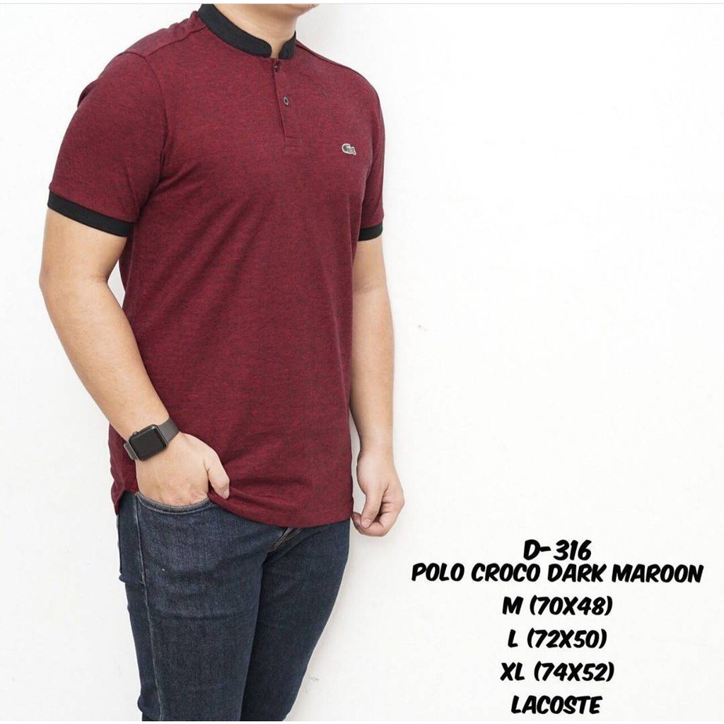 Kaos Polo Credomenstore 7386 Kaos Polo Maroon (X1F3) Kaos Lengan Panjang Kerah Pria Kaos Polo Origin